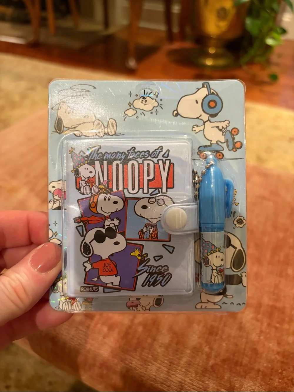 Peanuts Snoopy Kids Wallet and Keychain Set in Light Blue
